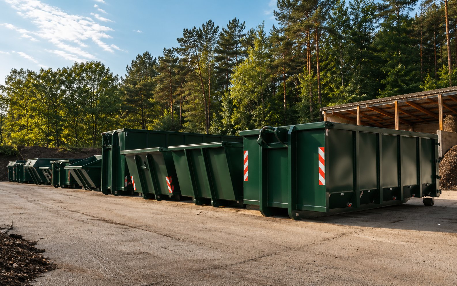 CSG Container-Reihe auf dem Hof